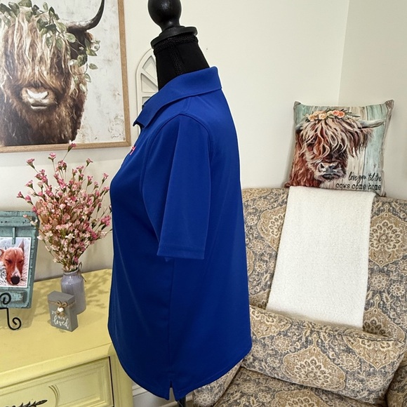 Under Armour Kids Polo Shirt - Blue with Red Logo - Picture 4 of 5